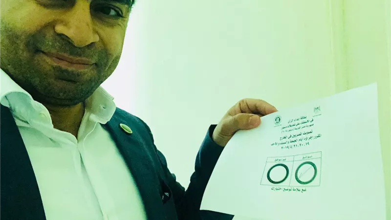 مستشار الجمعية المصرية للأمم المتحدة يدلي بصوته في الكويت.. ويؤكد: المشاركة عملاً وطنياً(صور)