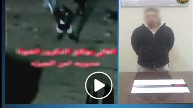فيديو مثير.. عاطل يهدد شاب بسلاح أبيض ويعتدي عليه بالسب | شاهد