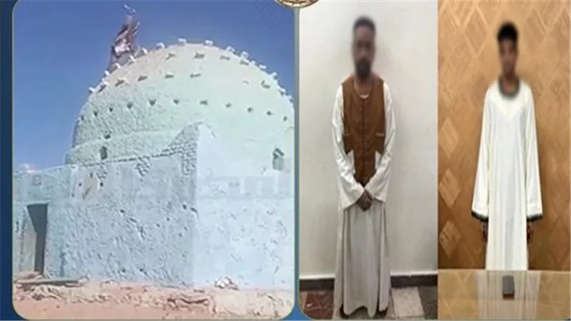 تفاصيل تسلق أحد الأشخاص قبة مقام بأسوان ومحاولة تحطيمه | فيديو