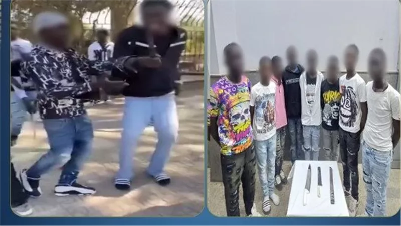 لقطات صادمة..أجانب يثيرون الذعر برقص واستعراض أسلحة بيضاء في شوارع مصر الجديدة | فيديو