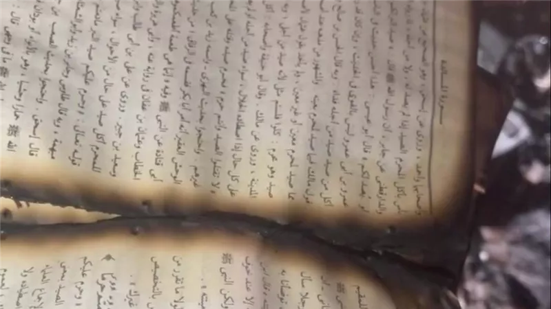  آيات قرآنية لم تلمسها النيران.. ماذا تبقى من شقة العمرانية المحترقة؟ | شاهد