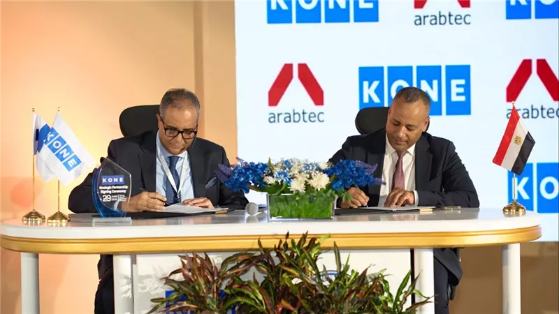 KONE مصر وأرابتك توقعان اتفاقية تعاون استراتيجية لتعزيز كفاءة المباني من خلال التكامل المبكر في مراحل التصميم