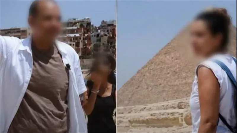 تفاصيل أداء شاب أجنبي وفتاة مصرية إشارات خارجة بالأهرامات