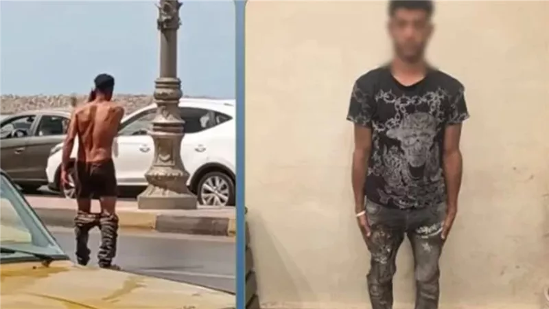  خلع ملابسه في الشارع.. تفاصيل القبض على عاطل بالإسكندرية | فيديو