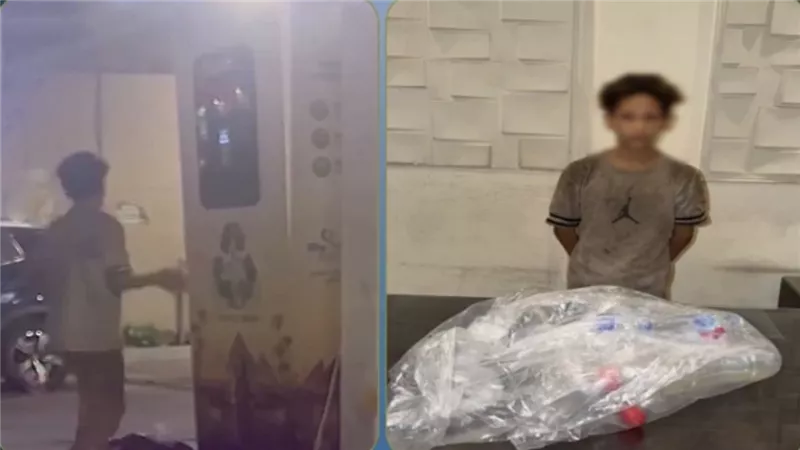  بعد المقطع المتداول.. تفاصيل ضبط الطفل المتهم بسرقة زجاجات ماكينة تدوير العبوات بالدقي | فيديو 