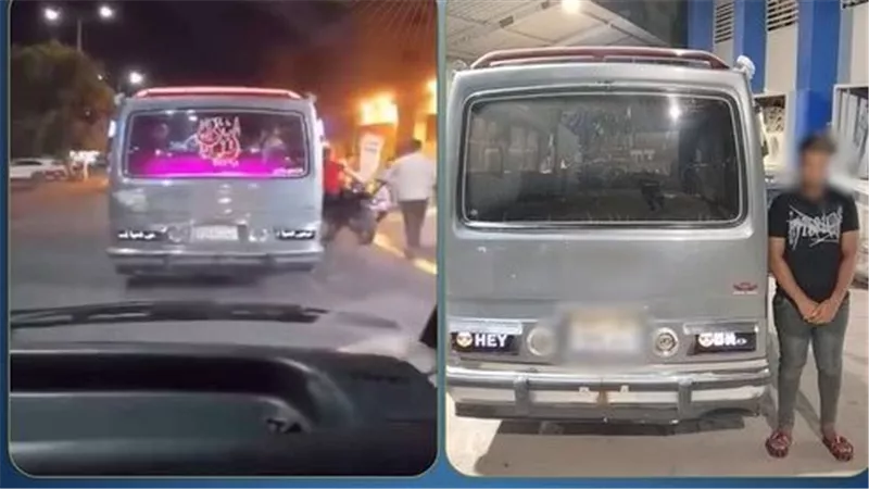 تفاصيل ضبط سائق وضع لافتتين مسيئتين على خلفية سيارته في إمبابة | فيديو
