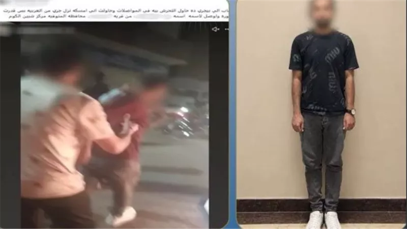 صورته وفضحته.. تفاصيل القبض على عامل تحرش بفتاة داخل ميكروباص بالمنوفية | فيديو