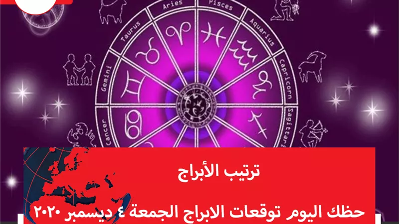 حظك اليوم توقعات الابراج الجمعة 4 ديسمبر 2020 | الابراج بالاشهر | الابراج غدا | الابراج اليومية | ترتيب الابراج | حظك اليوم مع الابراج 