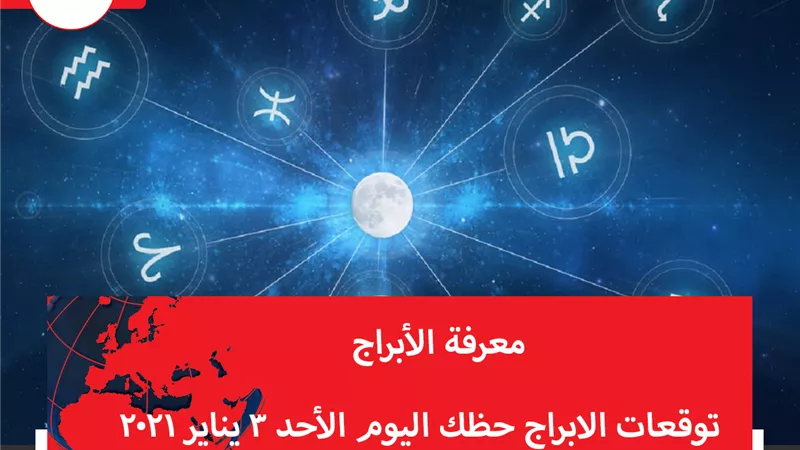 توقعات الابراج حظك اليوم الأحد 3 يناير 2021 | الأبراج حسب الشهور | الابراج غدا | الابراج اليومية | الابراج بتاريخ الميلاد | معرفة الابراج 