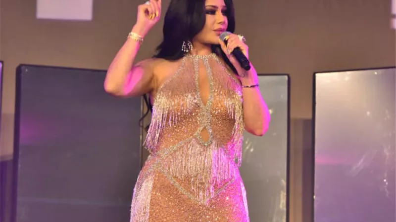 تصرف غير متوقع من الفنانة.. لحظة اقتحام معجب مسرح حفل هيفاء وهبي | فيديو 