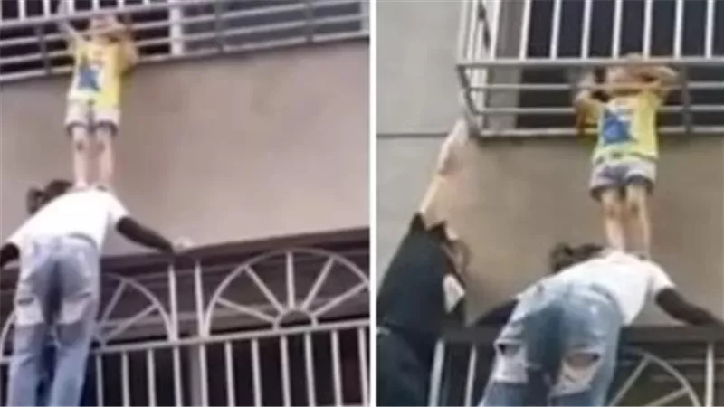ست بـ 100 راجل.. امرأة تنقذ طفلة من الموت بعد تعلق رقبتها بالقضبان | شاهد 