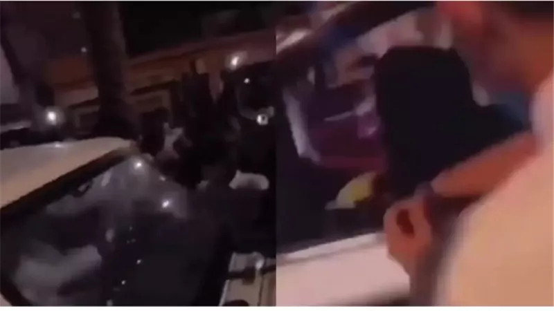 شبان يحاولون تحطيم السيارة لإخراج الفتيات..حادث تحرش في السعودية يثير الغضب | فيديو
