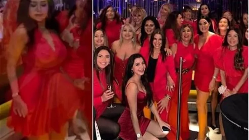 الدخول بالملابس الحمراء.. رقص وسهر في عيد ميلاد رانيا يوسف | فيديو