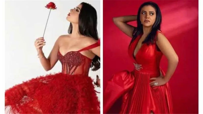 رانيا يوسف الأجرأ.. نجمات الفن يشعلن السوشيال ميديا باللون الأحمر احتفالا بالفالنتين | شاهد