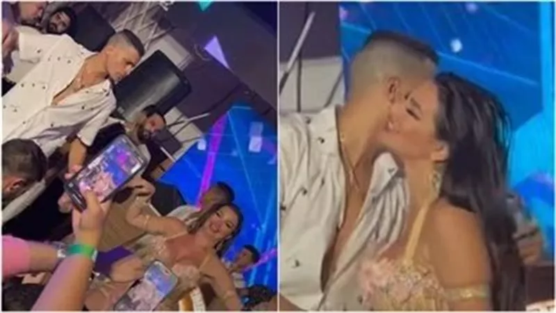 رد فعل صادم.. حسن شاكوش يفاجئ الراقصة جوهرة بـ قبلة أمام الجمهور | فيديو