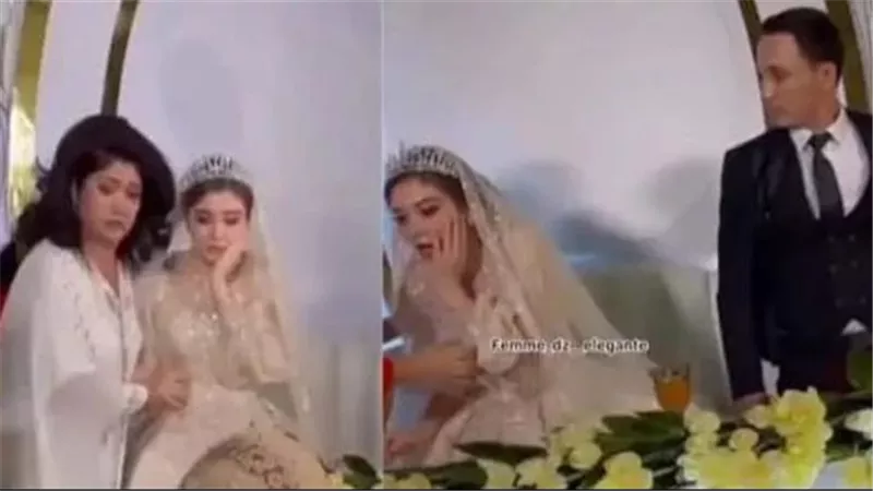 رد فعل صادم من والدتها.. عريس يضرب زوجته في الفرح أمام المعازيم | فيديو