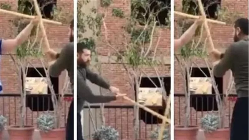 بالعصا.. تسريب فيديو خناقة عمرو يوسف مع تايسون | شاهد