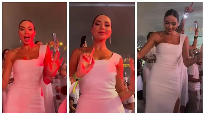 فستان أبيض أنيق.. وصلة رقص لـ داليدا خليل بحفلة عمرو دياب | شاهد