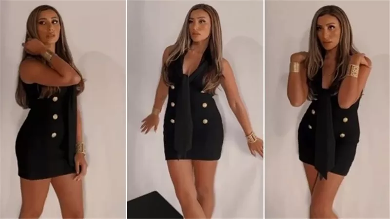 ملابس لافتة.. إطلالة جديدة للفنانة دينا الشربيني | شاهد