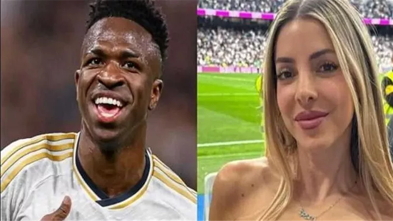 لحظات عاطفية.. حكاية الشقراء التي ظهرت مع فينيسيوس لاعب ريال مدريد | شاهد