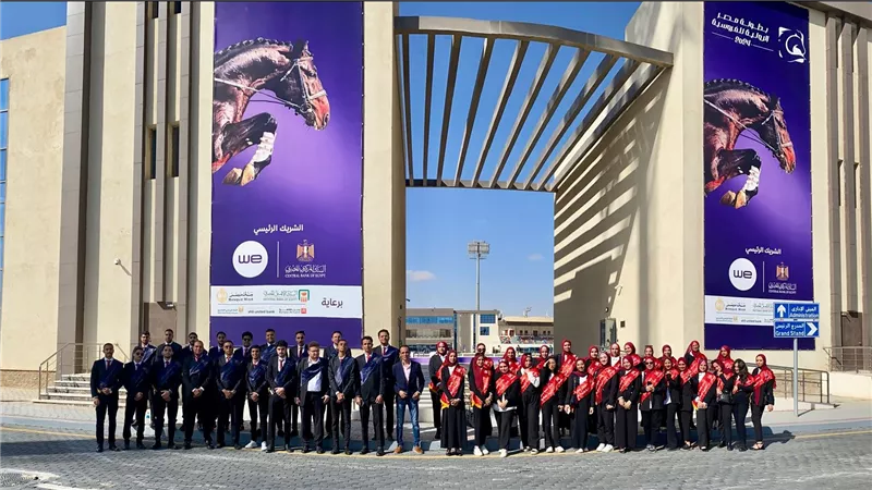 طلاب جامعة حلوان يشهدون منافسات بطولة مصر الدولية للفروسية المؤهلة لكأس العالم