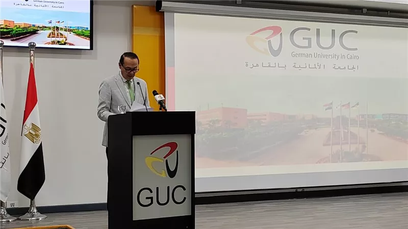أشرف منصور يفتتح أسبوع الابتكارات المعلوماتية الجغرافية المكانية الأول بالجامعة الألمانية.. (صور)
