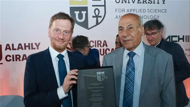 بالصور.. افتتاح الجامعه الألمانية المصرية ساكسوني مصر