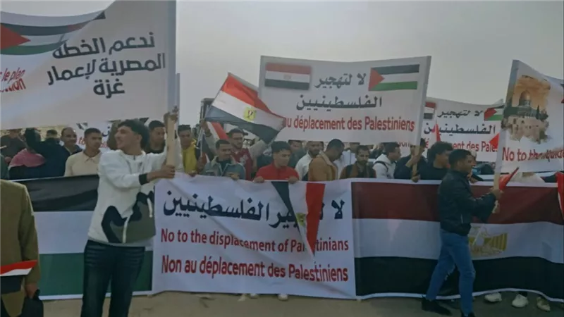 أمانة مصر الجديدة بحزب مستقبل وطن تشارك في مظاهرات العريش الرافضة لتهجير لفلسطينيين