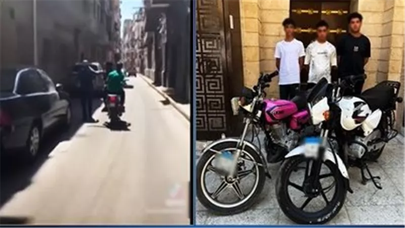 يضربان الناس بالقلم.. تفاصيل القبض على شابين يستقلان موتوسيكل يعتدون على المواطنين | فيديو