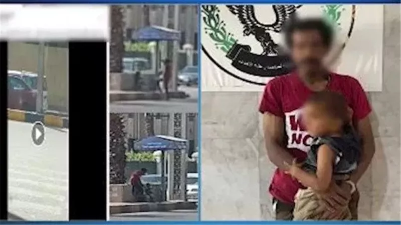 فيديو صادم.. مأساة استغلال أب لطفله في التسول بالدقي | شاهد