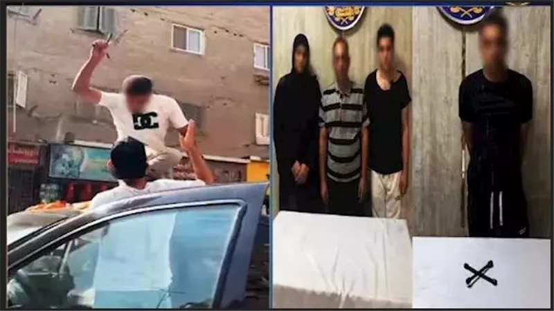 فيديو صادم.. شاب يقف فوق سيارة ويعتدي على سائقها بـ