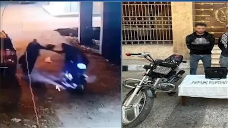 سرقة بالشارع.. لحظة اختطاف حقيبة سيدة مسنة على دراجة نارية بالغربية | فيديو